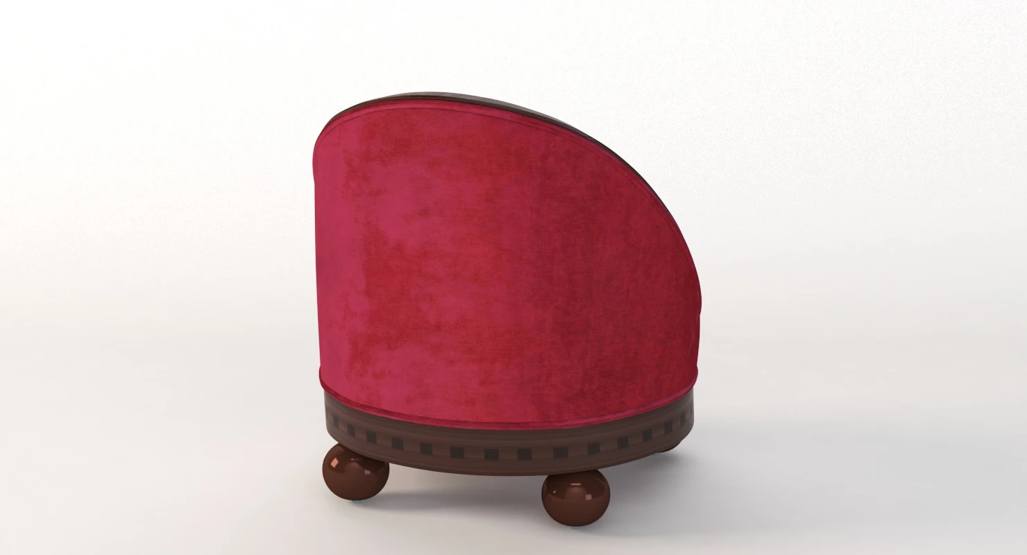 French Art Deco Boudoir Lounge Chair 3D Model_07