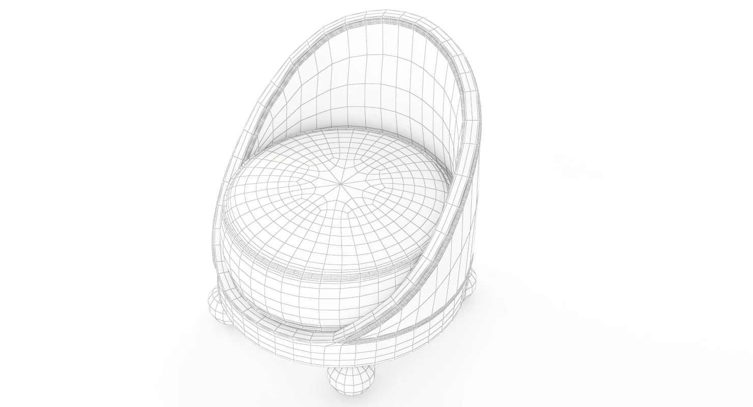 French Art Deco Boudoir Lounge Chair 3D Model_012