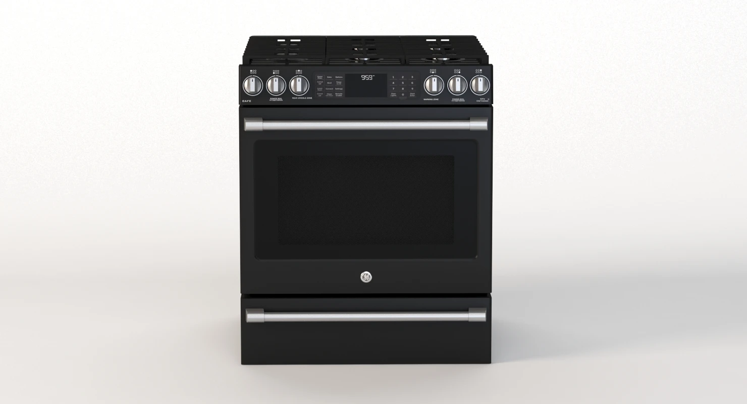 General Electric Cafe Series 30 Slide In Front Control Range With Warming Drawer CGS986SELSS 3D Model_04