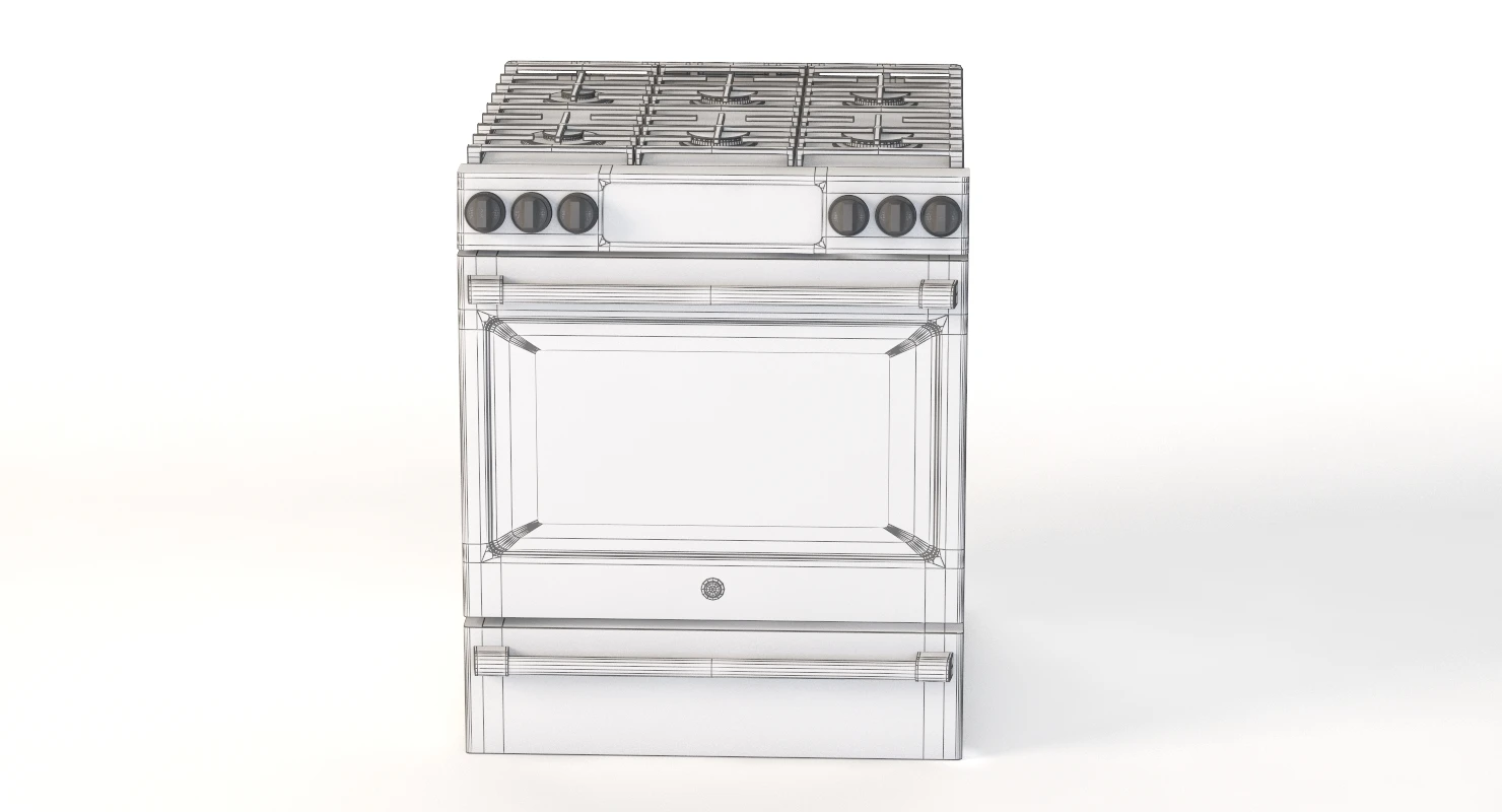 General Electric Cafe Series 30 Slide In Front Control Range With Warming Drawer CGS986SELSS 3D Model_011