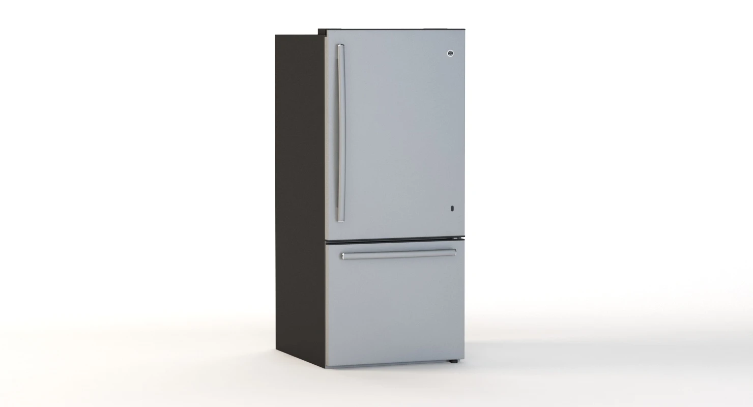 General Electric Energy Star Bottom Freezer Refrigerator 3D Model_03