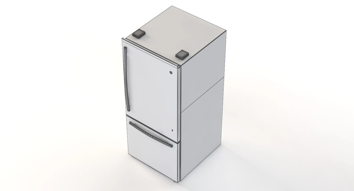 General Electric Energy Star Bottom Freezer Refrigerator 3D Model_012
