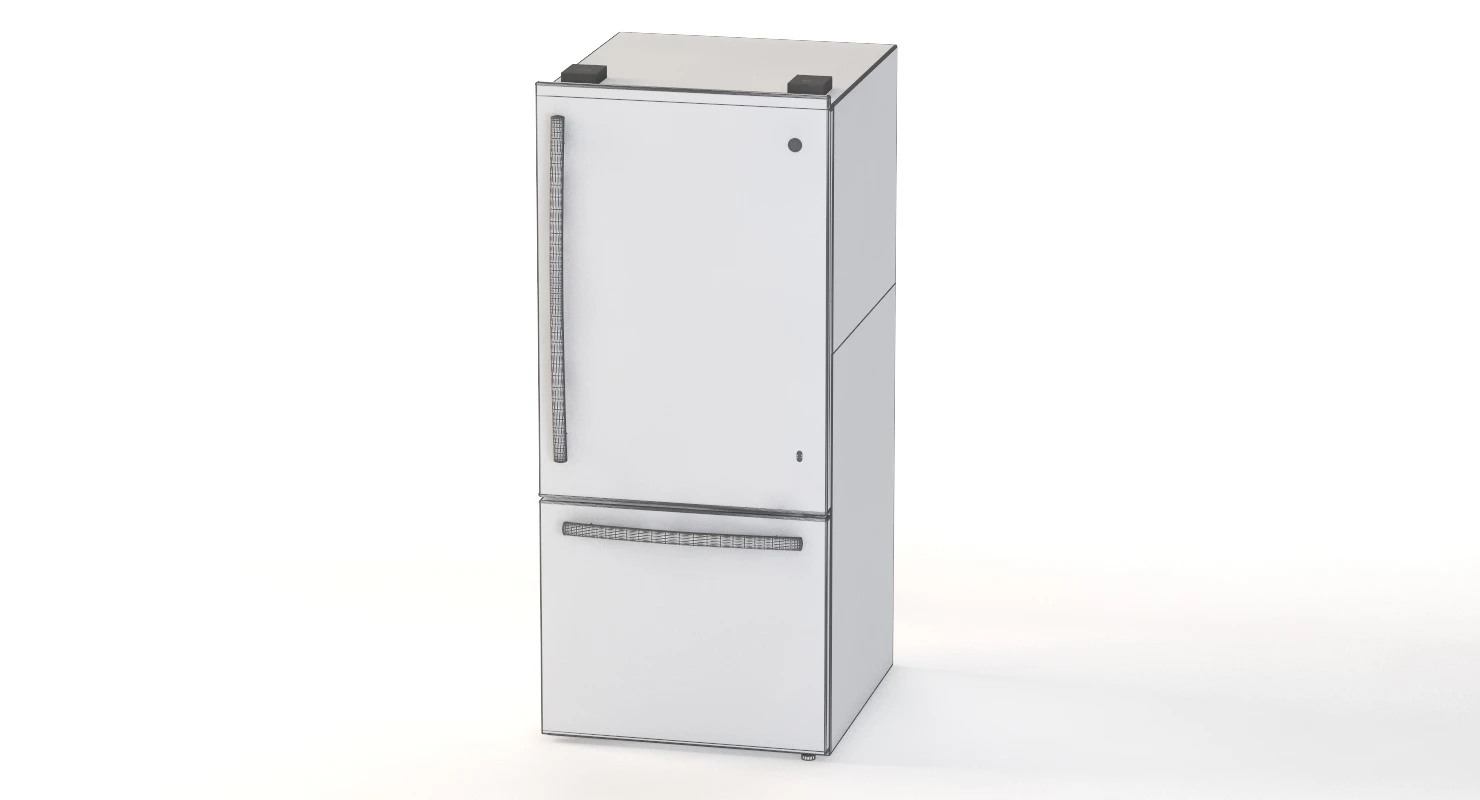 General Electric Energy Star Bottom Freezer Refrigerator 3D Model_011