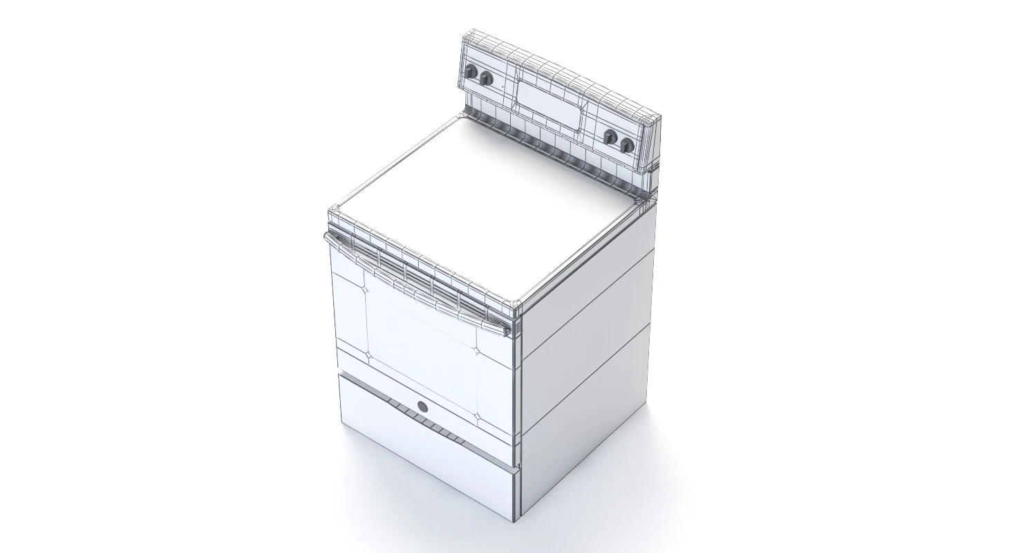 General Electric Free-Standing Electric Range JB645DKBB 3D Model_014