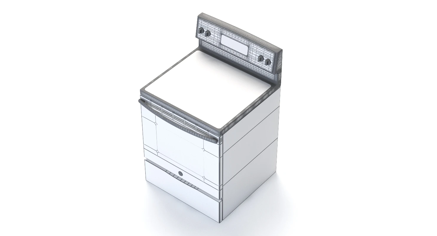General Electric Free-Standing Electric Range JB645DKBB 3D Model_013