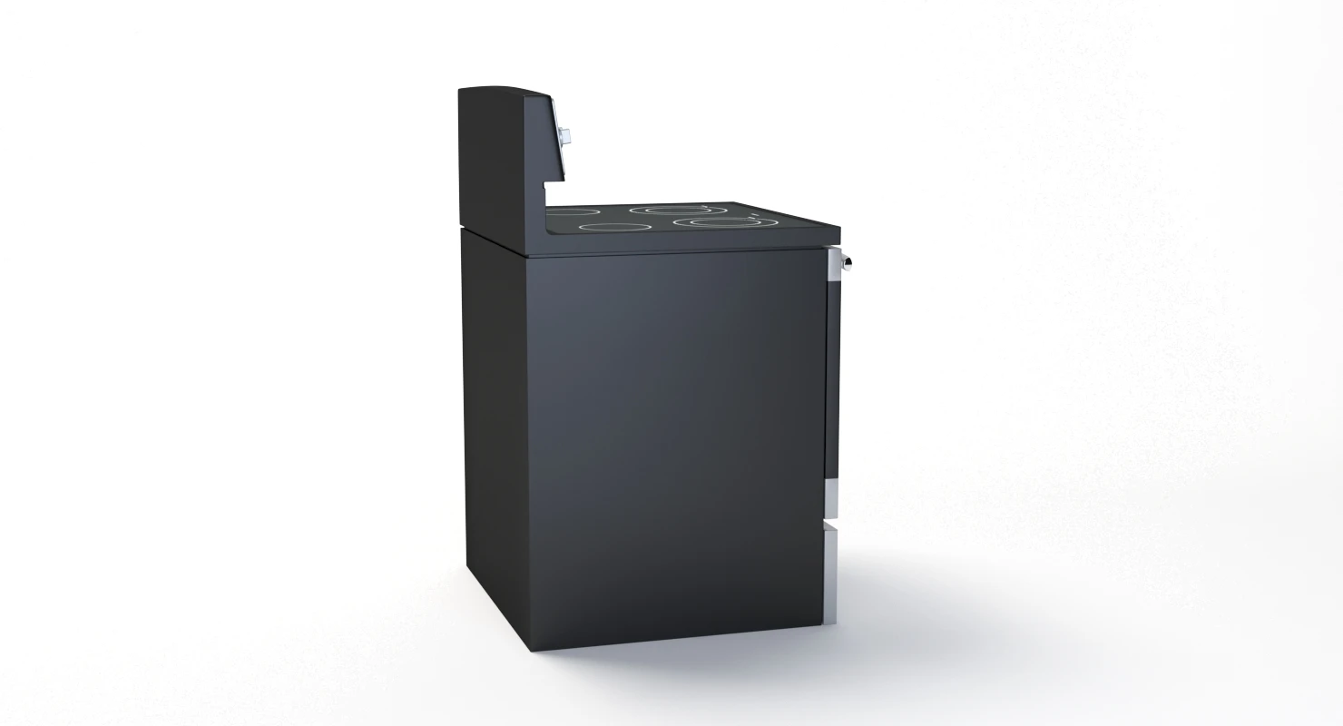 General Electric Free-Standing Electric Range JB645DKBB 3D Model_05