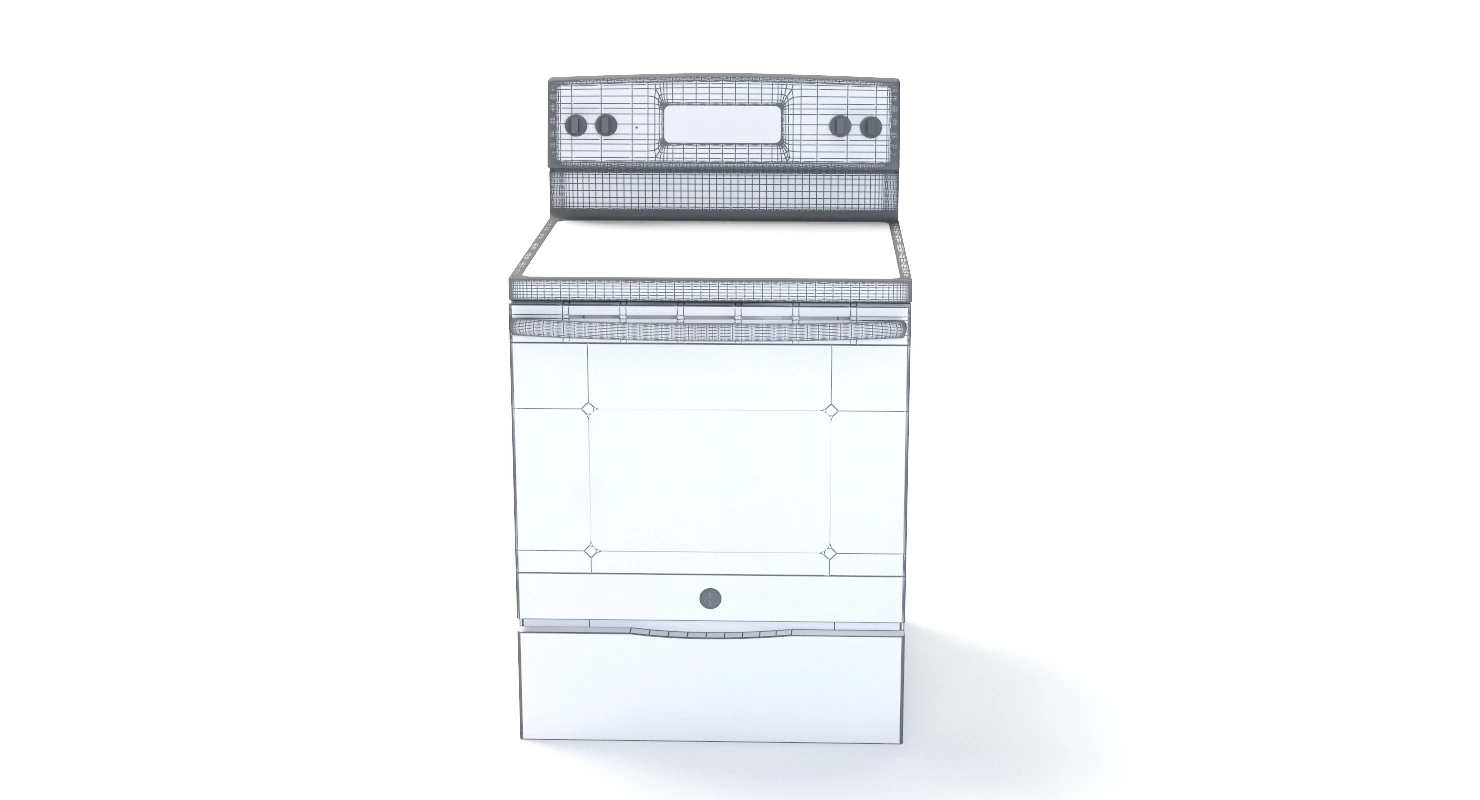 General Electric Free-Standing Electric Range JB645DKBB 3D Model_011