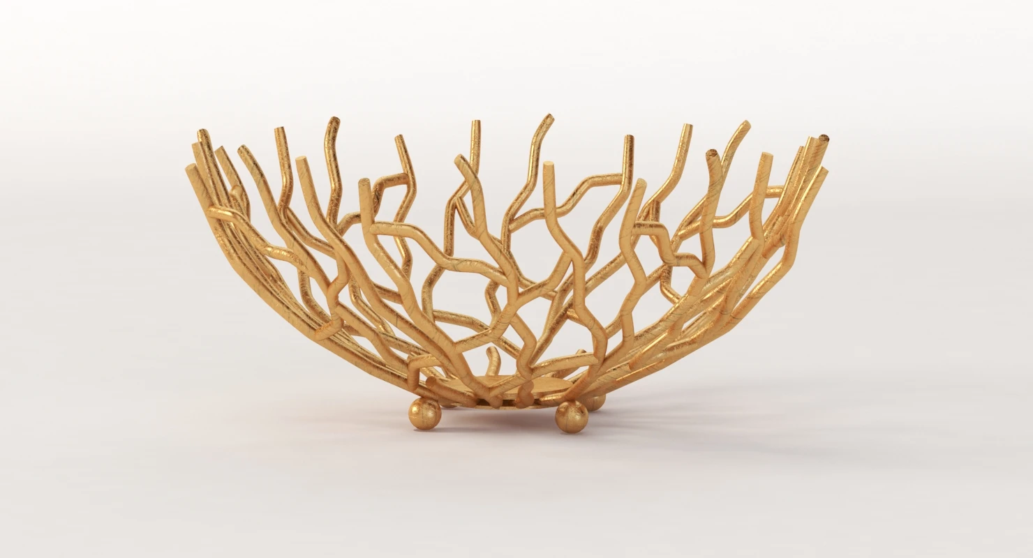 Golden Patina Reef Centerpiece Bowl by Red Co 3D Model_011