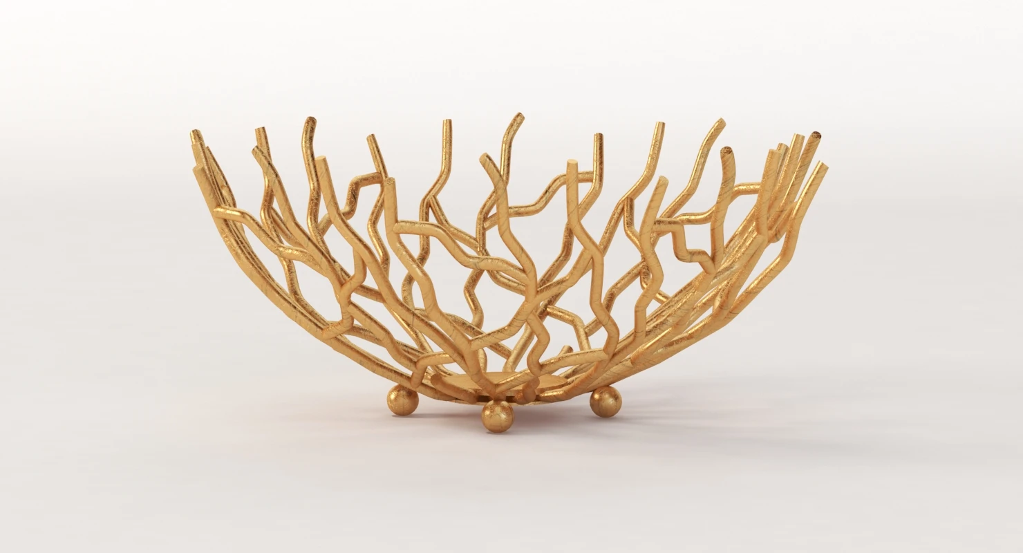 Golden Patina Reef Centerpiece Bowl by Red Co 3D Model_010