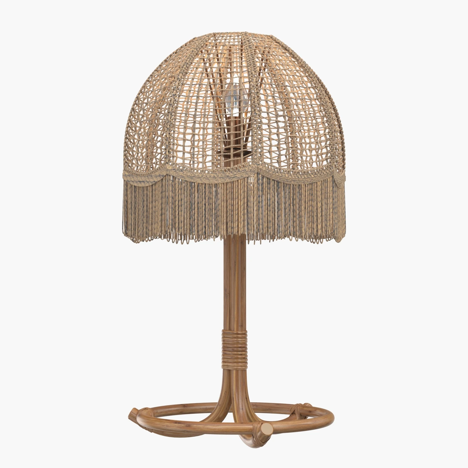 Pair of Midcentury Bamboo Table Lamp 3D Model_03