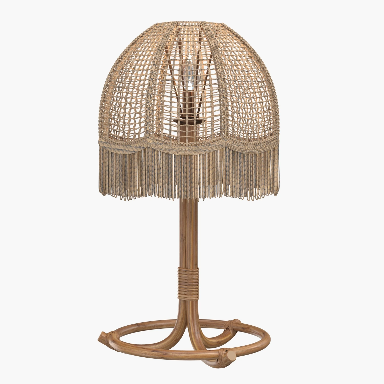 Pair of Midcentury Bamboo Table Lamp 3D Model_01