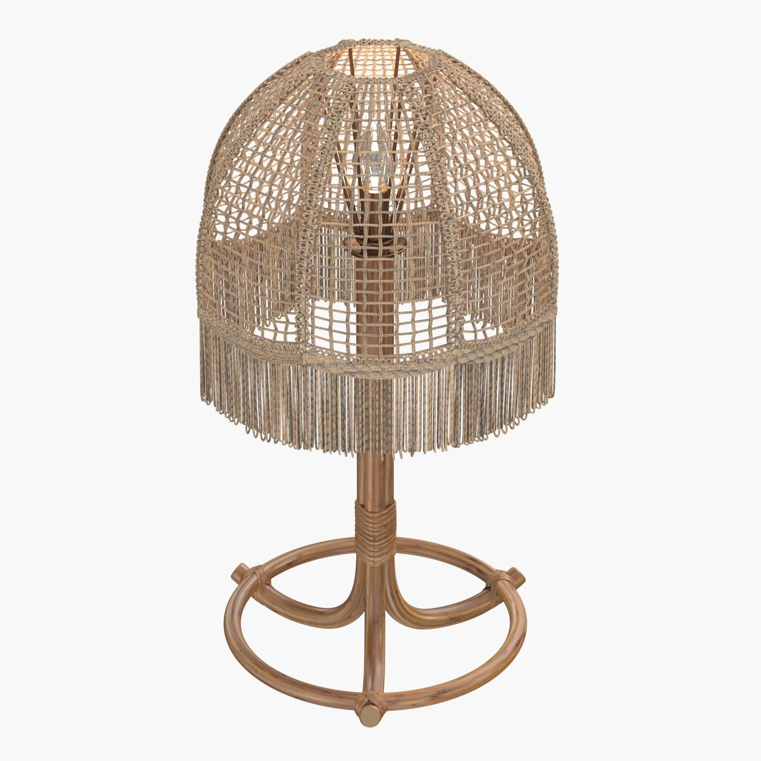 Pair of Midcentury Bamboo Table Lamp 3D Model_06