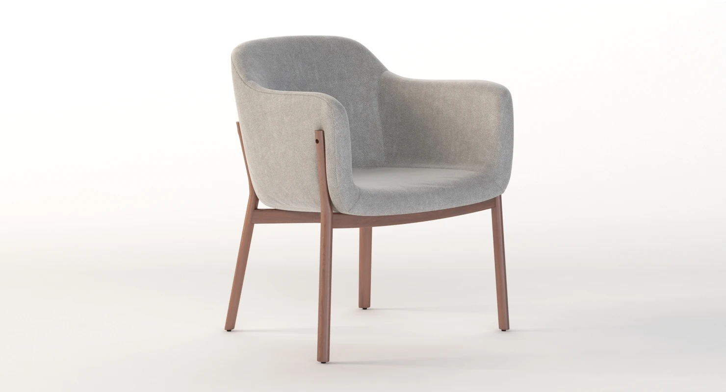 Heals De La Espada Porto upholstered Dining Chair 3D Model_05