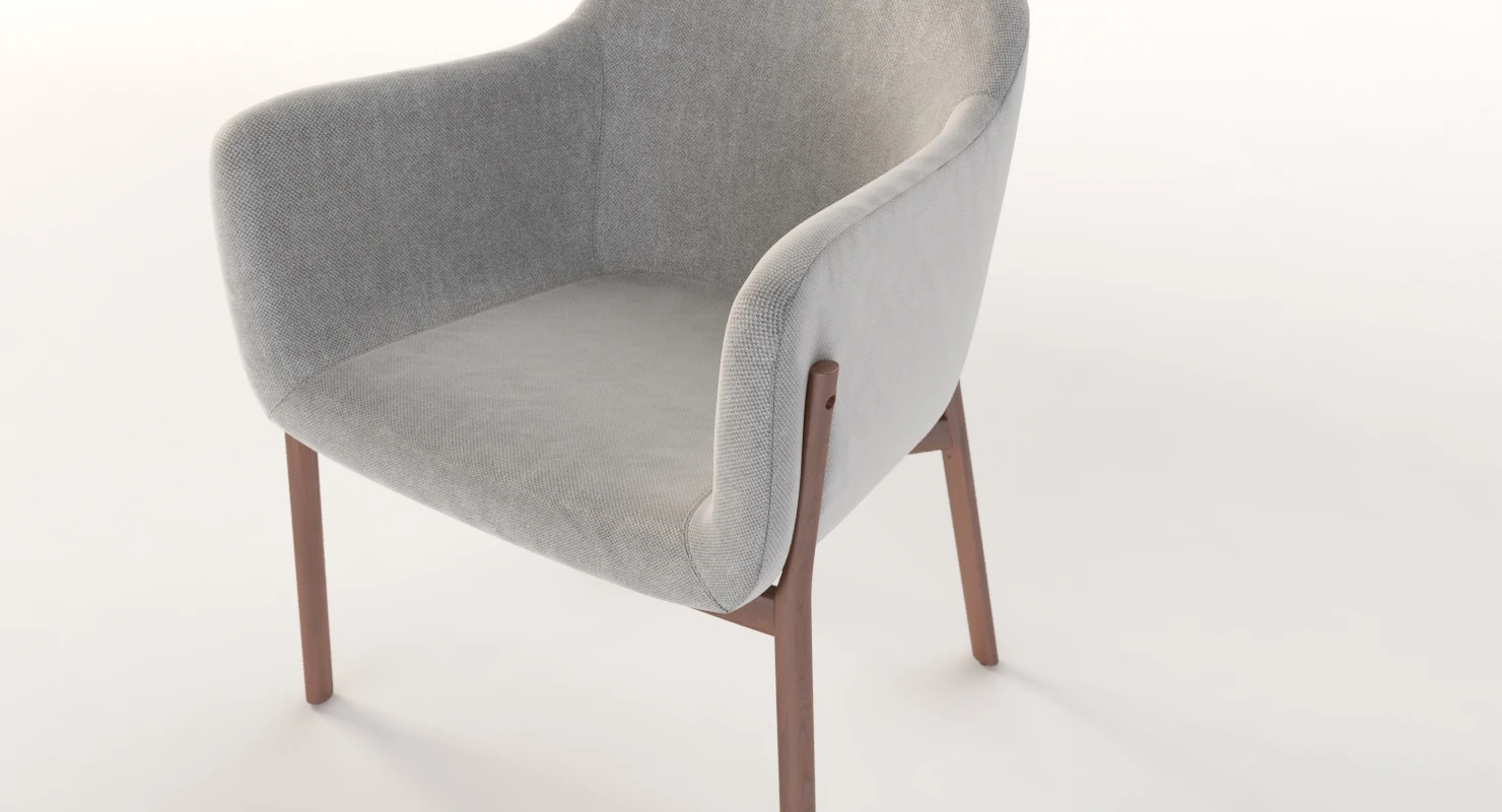 Heals De La Espada Porto upholstered Dining Chair 3D Model_03