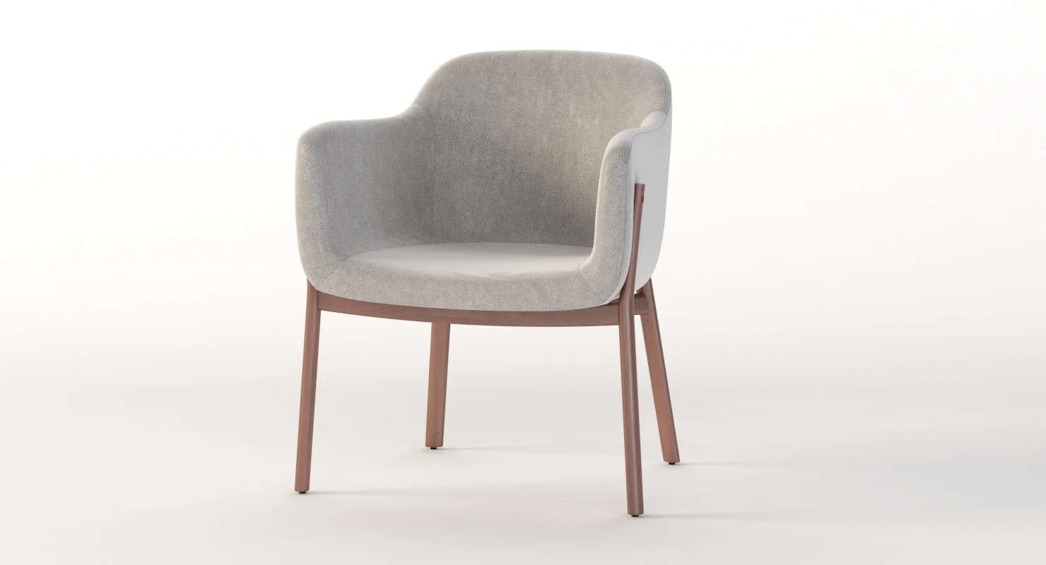 Heals De La Espada Porto upholstered Dining Chair 3D Model_010