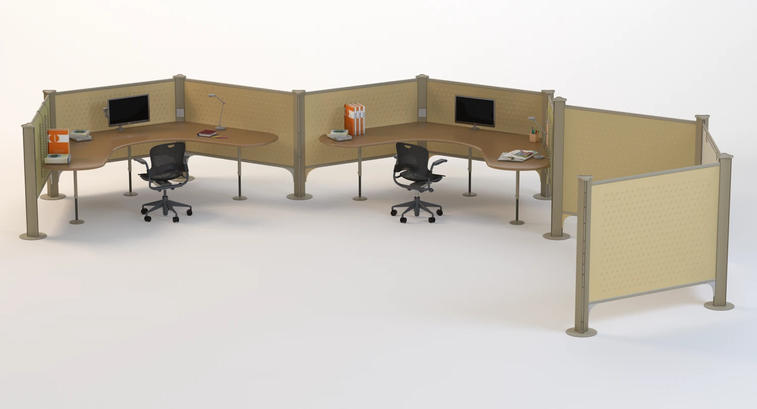 Herman Miller Resolve System with Office Accessories Set 06 3D Model_04