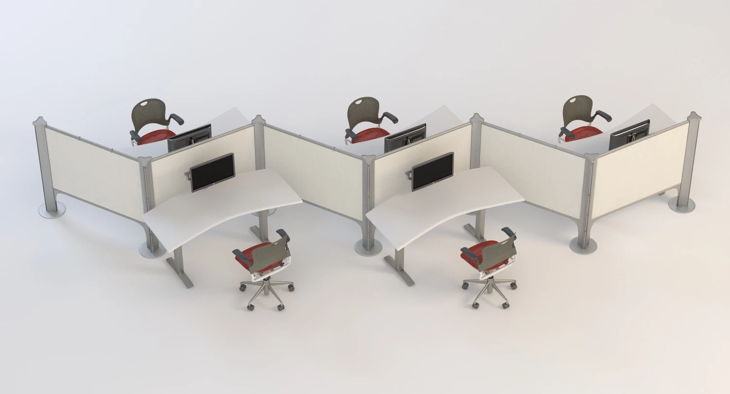 Herman Miller Resolve System with Office Accessories Set 05 3D Model_03