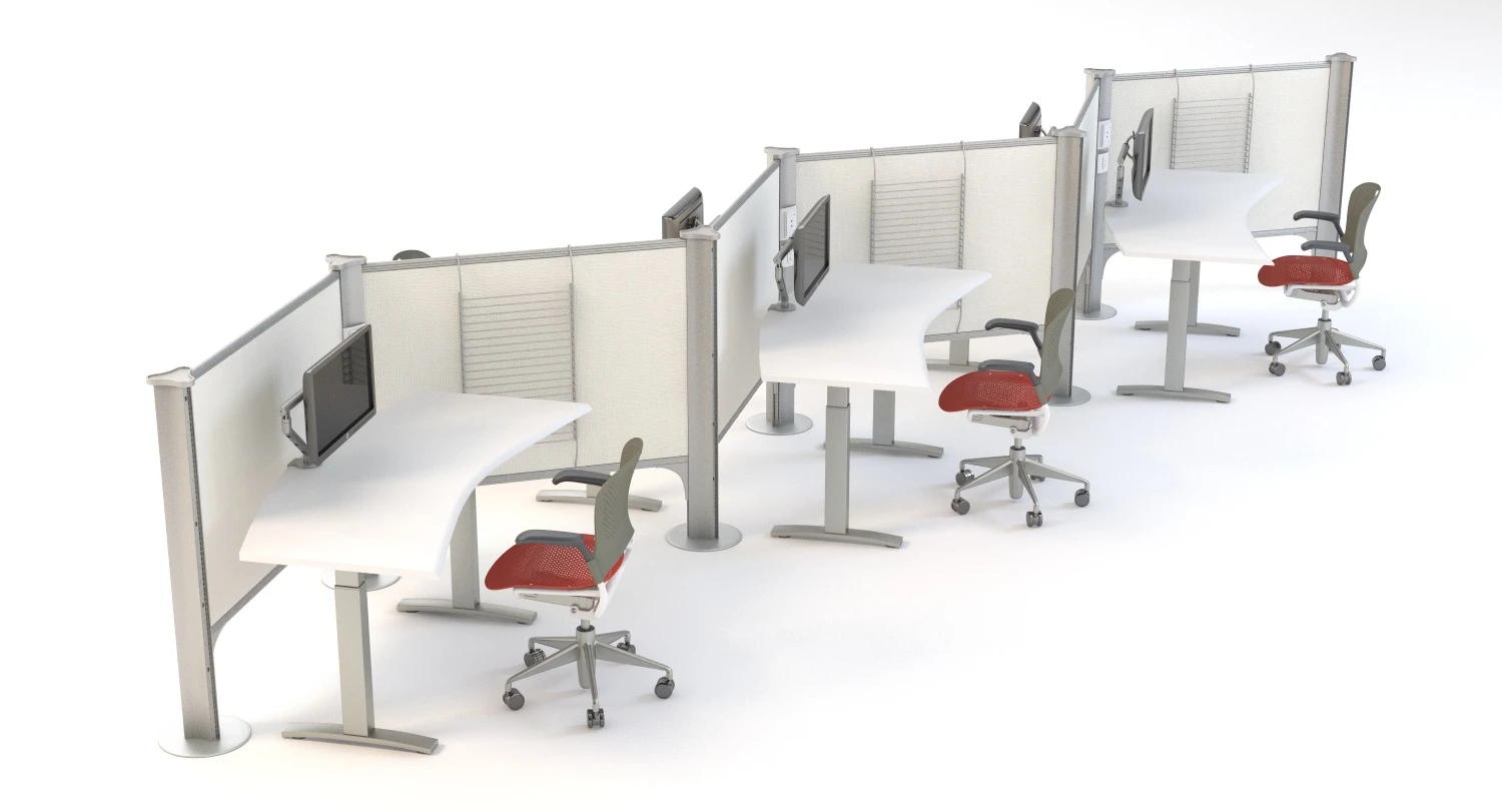 Herman Miller Resolve System with Office Accessories Set 05 3D Model_01