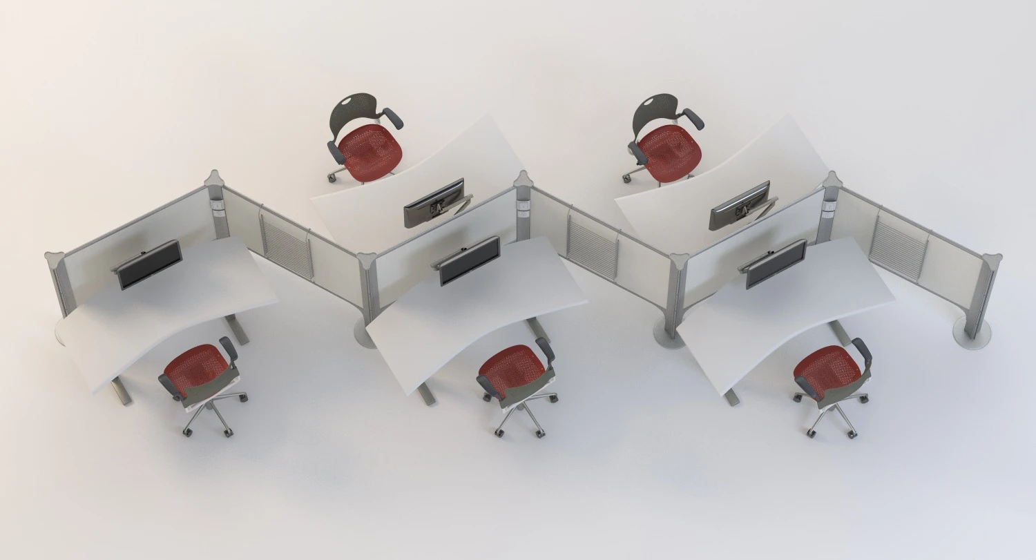 Herman Miller Resolve System with Office Accessories Set 05 3D Model_06