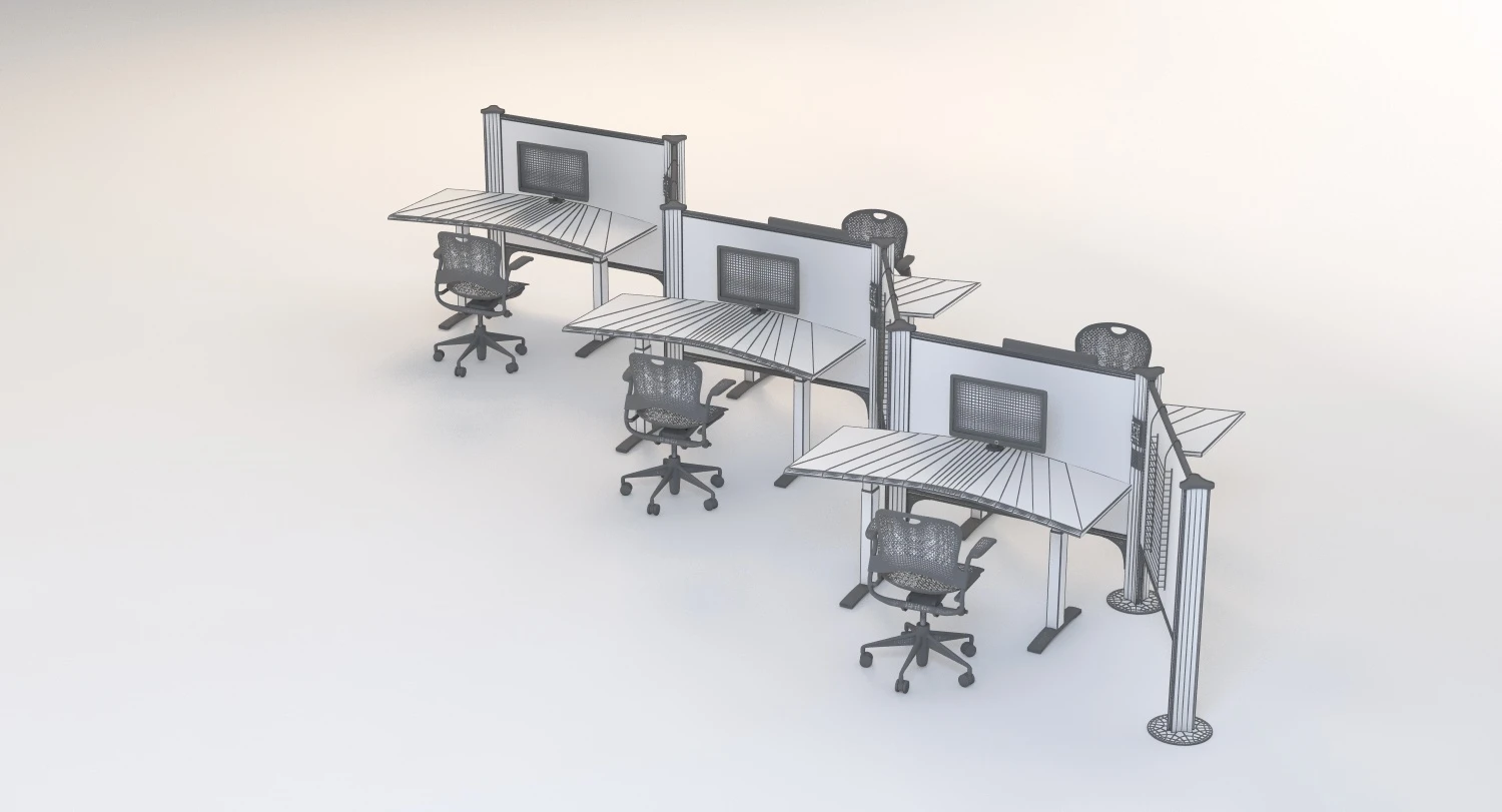 Herman Miller Resolve System with Office Accessories Set 05 3D Model_08