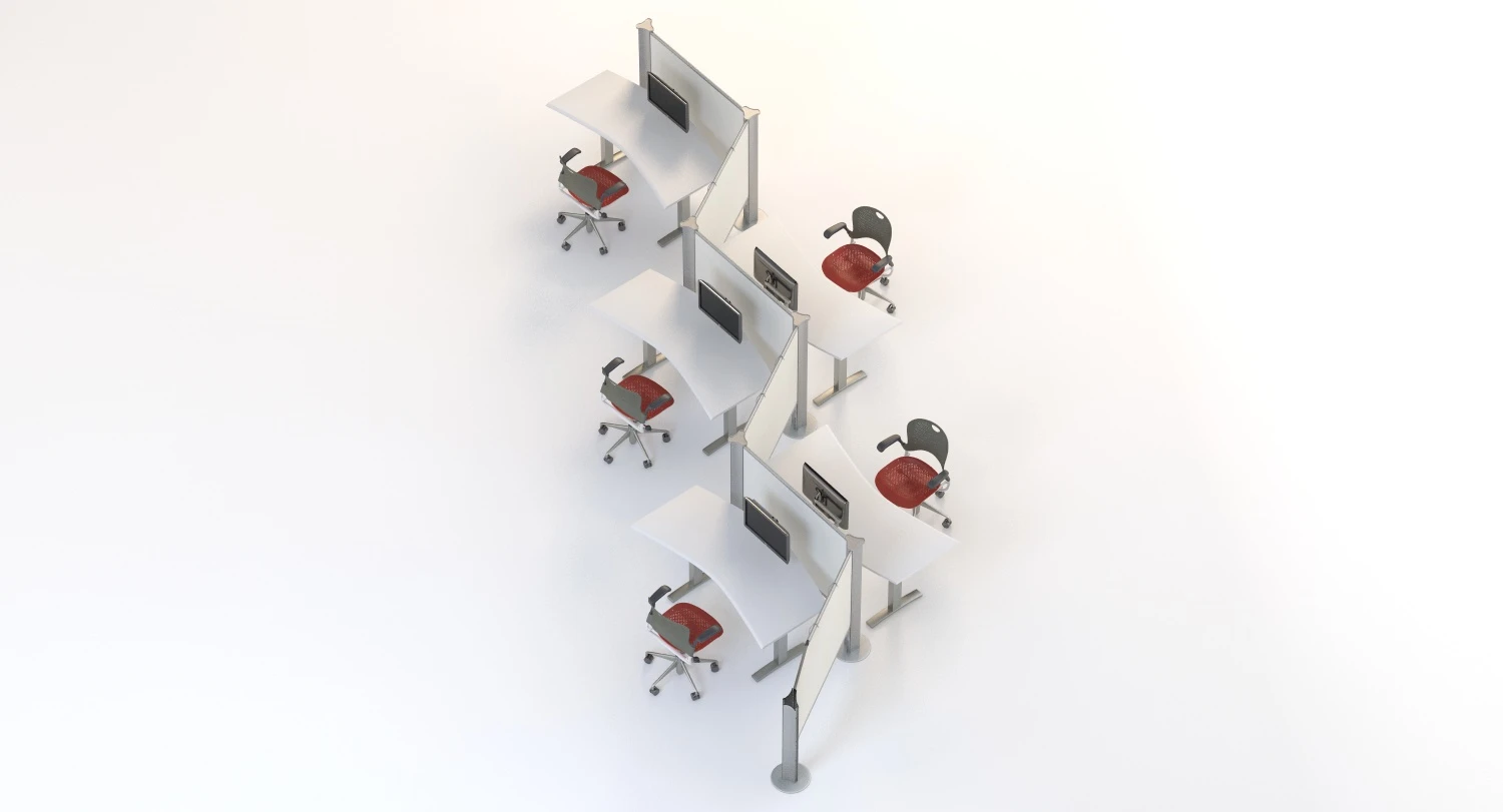 Herman Miller Resolve System with Office Accessories Set 05 3D Model_07