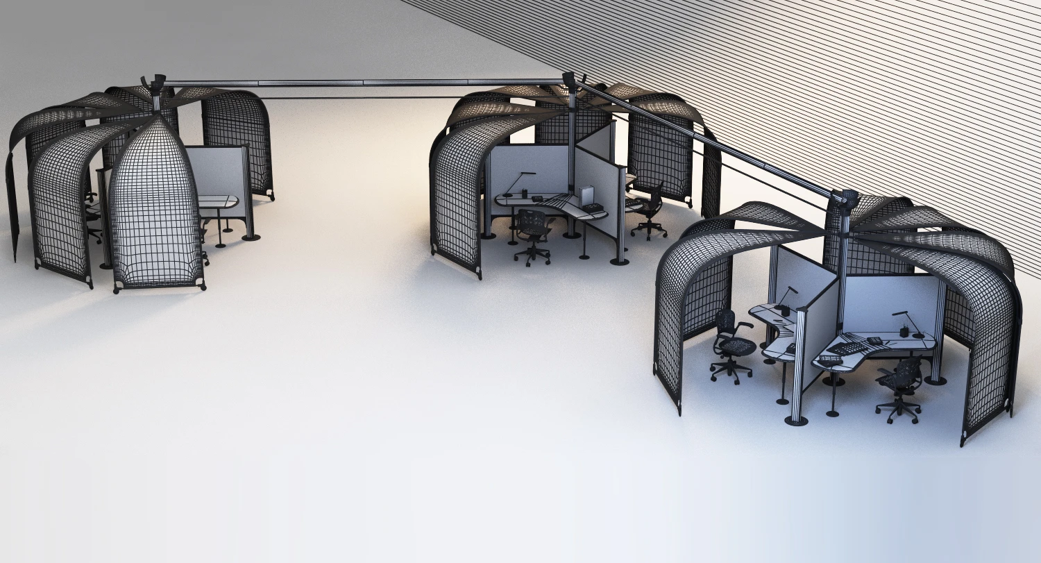 Herman Miller Resolve System with Office Accessories Set 07 3D Model_08