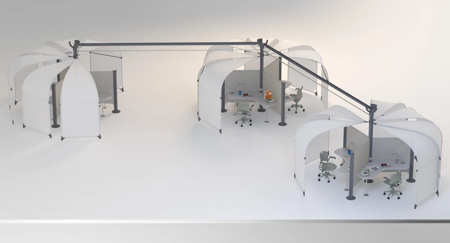 Herman Miller Resolve System with Office Accessories Set 07 3D Model_05