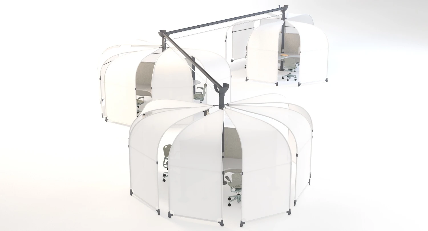 Herman Miller Resolve System with Office Accessories Set 07 3D Model_01