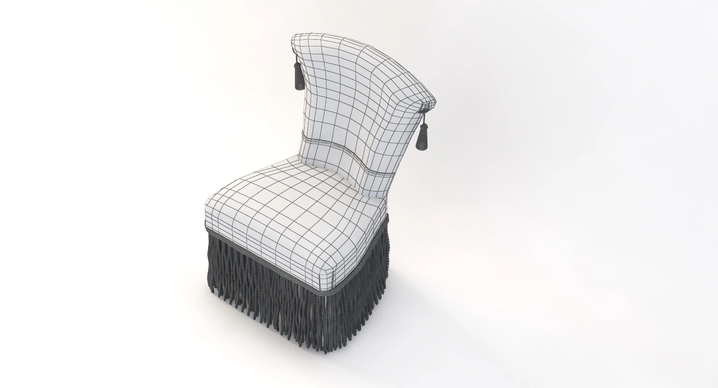 Hollywood Regency Velvet Slipper Chair 3D Model_012