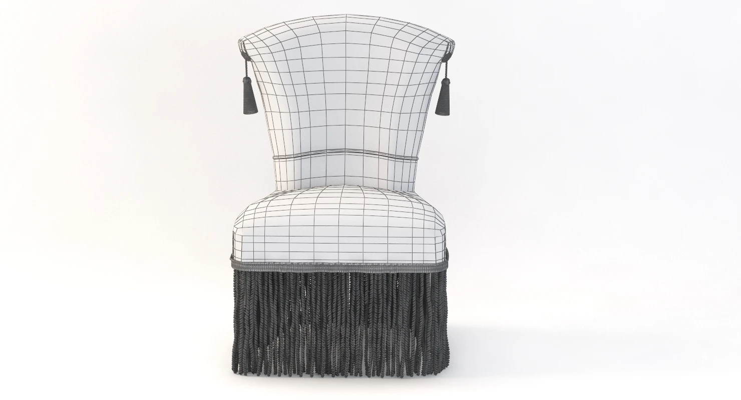 Hollywood Regency Velvet Slipper Chair 3D Model_011