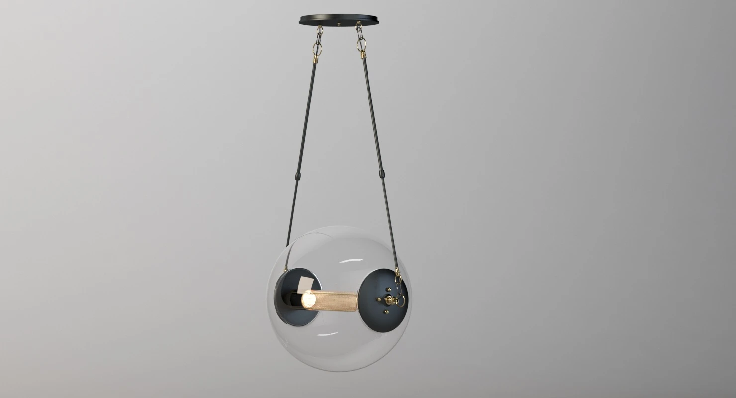 Hubbardton Forge Otto Sphere Glass Pendant Light Fixture 3D Model_09
