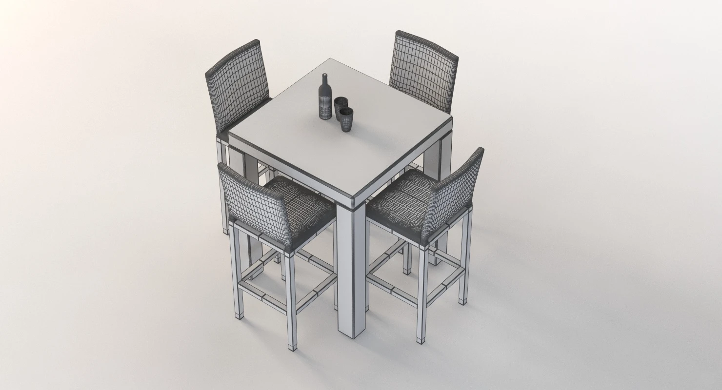 Ibiza Outdoor Garden Bistro Set 3D Model_012