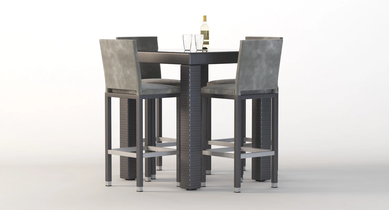 Ibiza Outdoor Garden Bistro Set 3D Model_08
