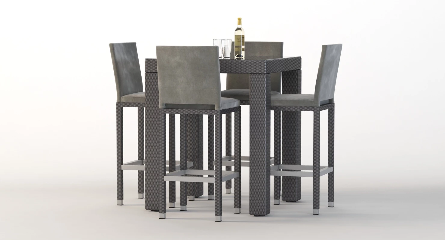 Ibiza Outdoor Garden Bistro Set 3D Model_07