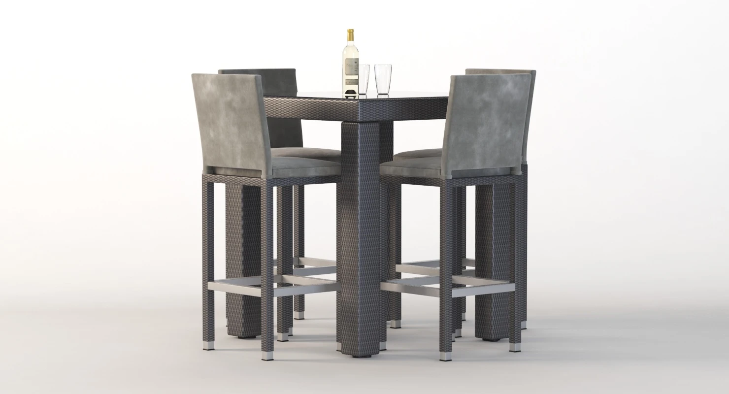 Ibiza Outdoor Garden Bistro Set 3D Model_05