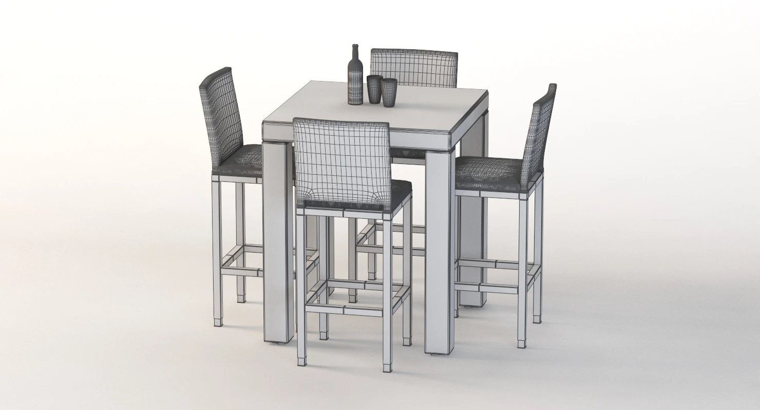 Ibiza Outdoor Garden Bistro Set 3D Model_011
