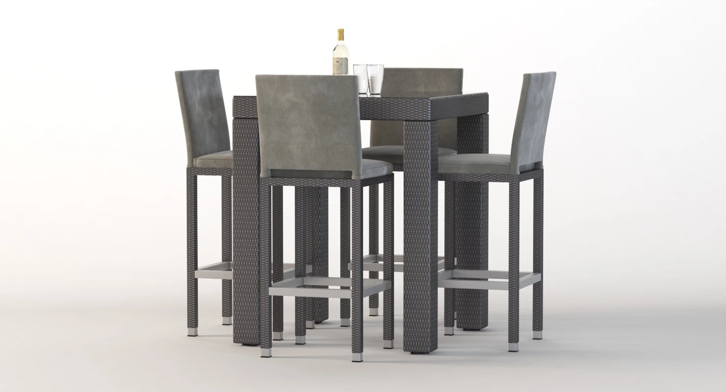 Ibiza Outdoor Garden Bistro Set 3D Model_010