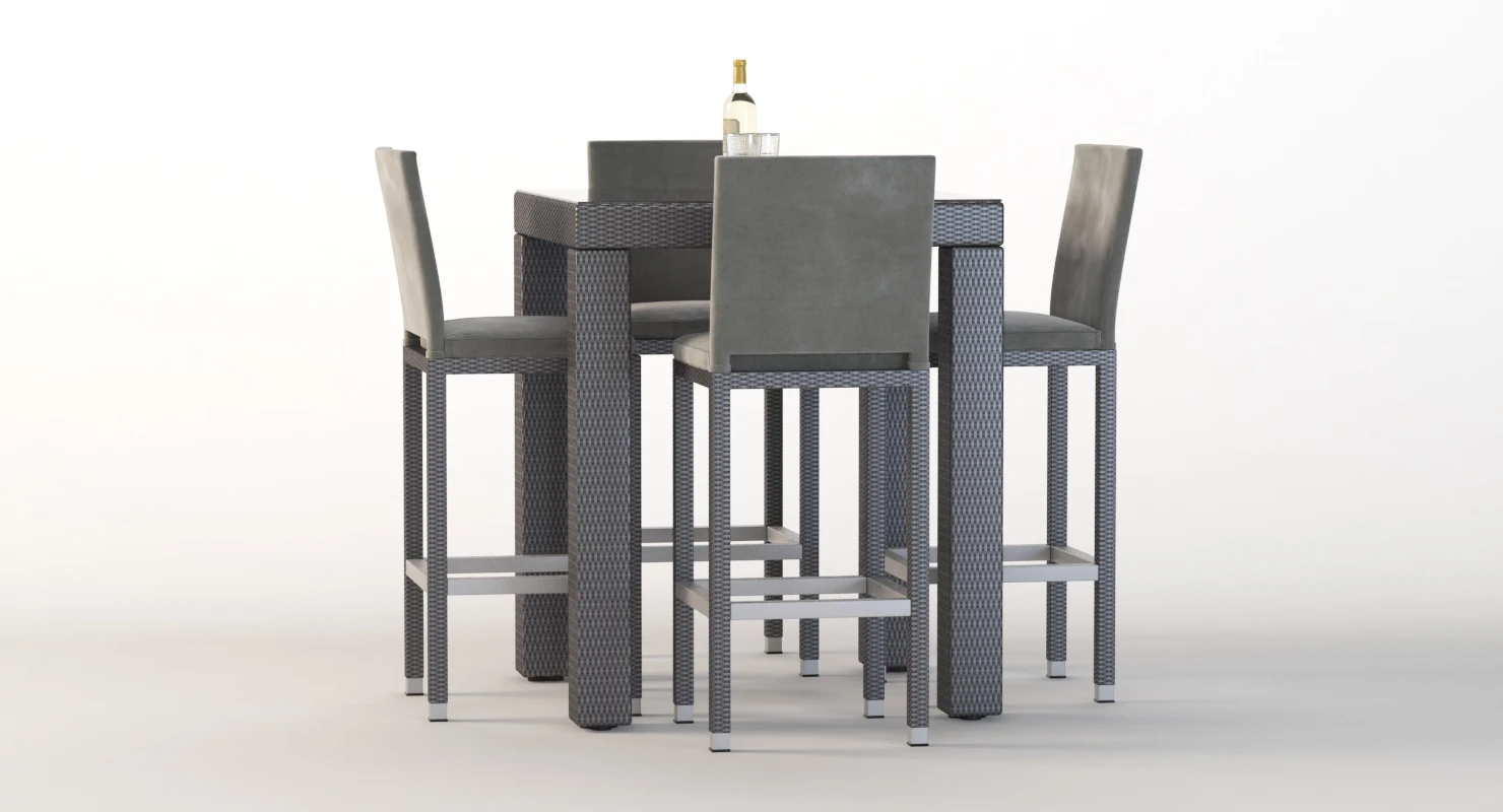 Ibiza Outdoor Garden Bistro Set 3D Model_09