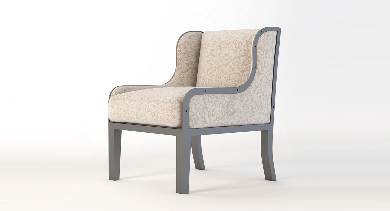 Ixelles Wing Chair Small Armchair 3D Model_01