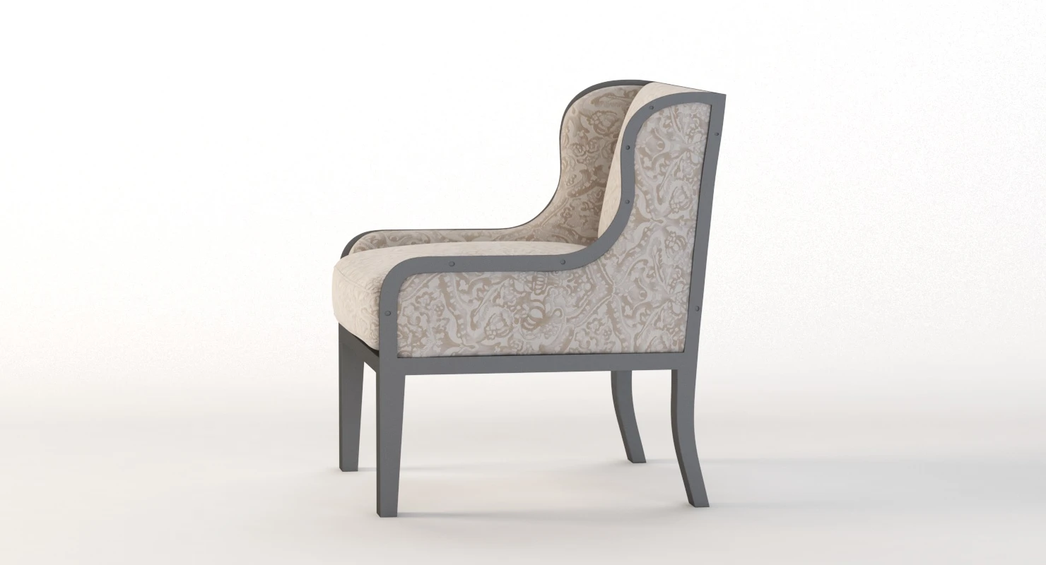 Ixelles Wing Chair Small Armchair 3D Model_09