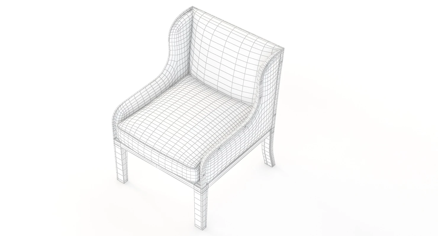 Ixelles Wing Chair Small Armchair 3D Model_012