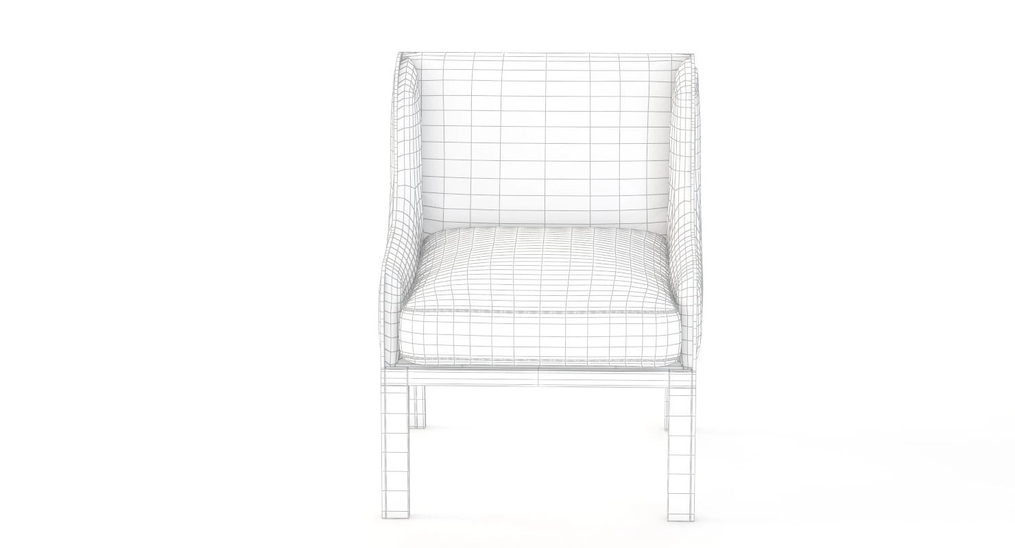 Ixelles Wing Chair Small Armchair 3D Model_011