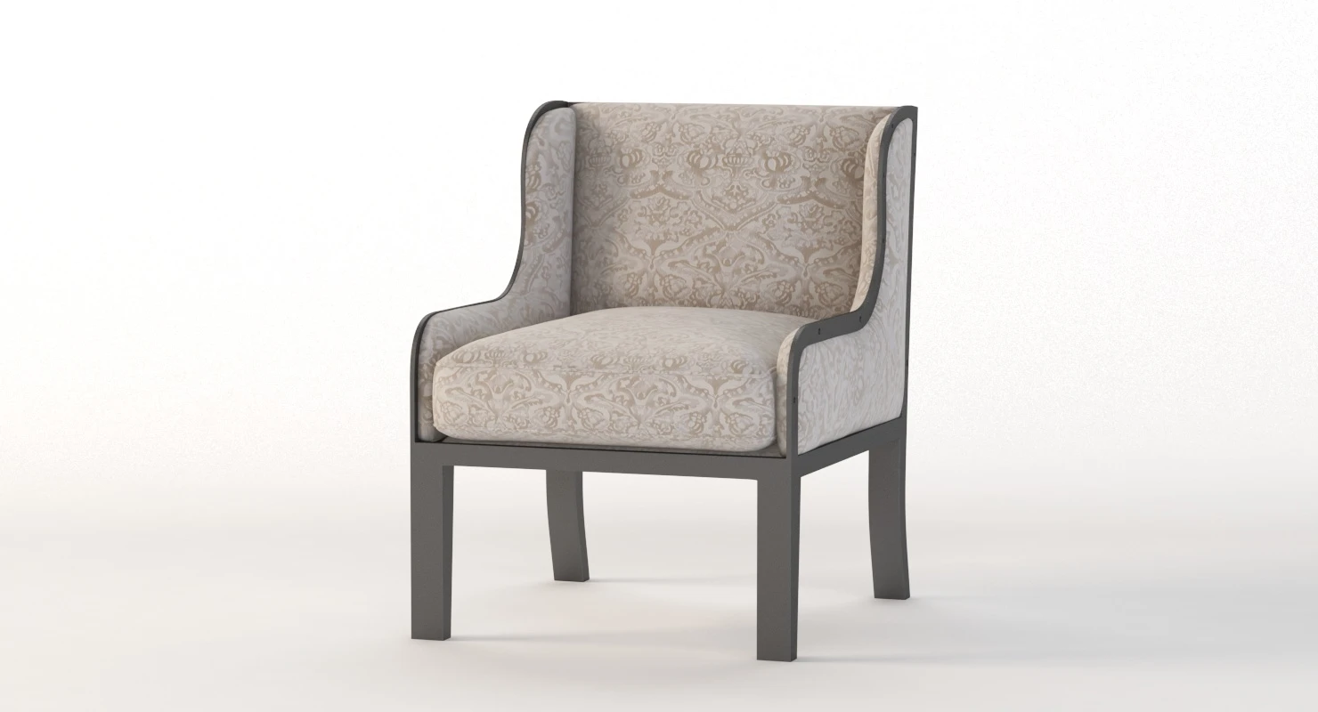 Ixelles Wing Chair Small Armchair 3D Model_010