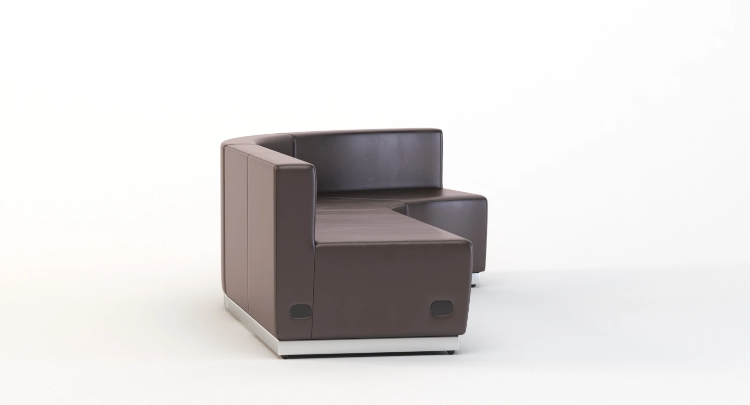 Krysten Round Modular Sectional Concave Sofa with Love-seat by Orren Ellis 3D Model_05