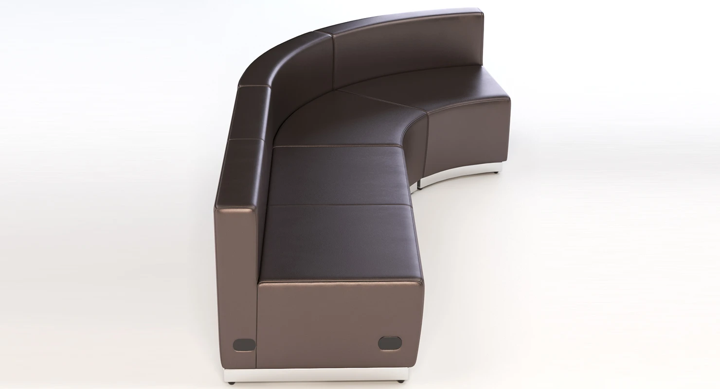 Krysten Round Modular Sectional Concave Sofa with Love-seat by Orren Ellis 3D Model_01