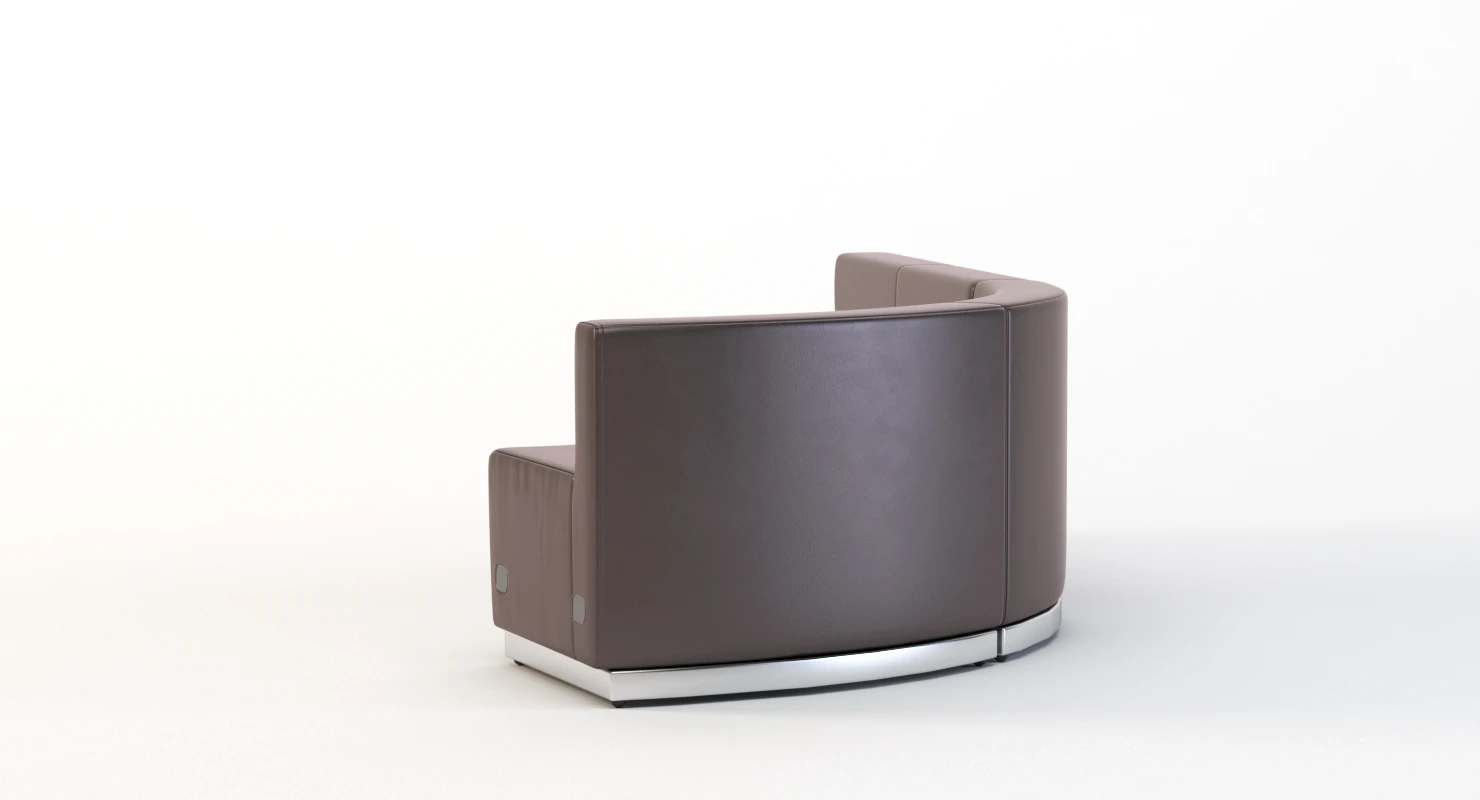 Krysten Round Modular Sectional Concave Sofa with Love-seat by Orren Ellis 3D Model_08