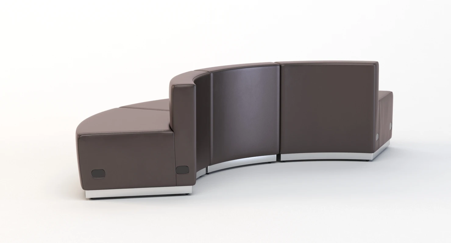 Krysten Round Modular Sectional Convex Bonded Leather Sofa by Orren Ellis 3D Model_07