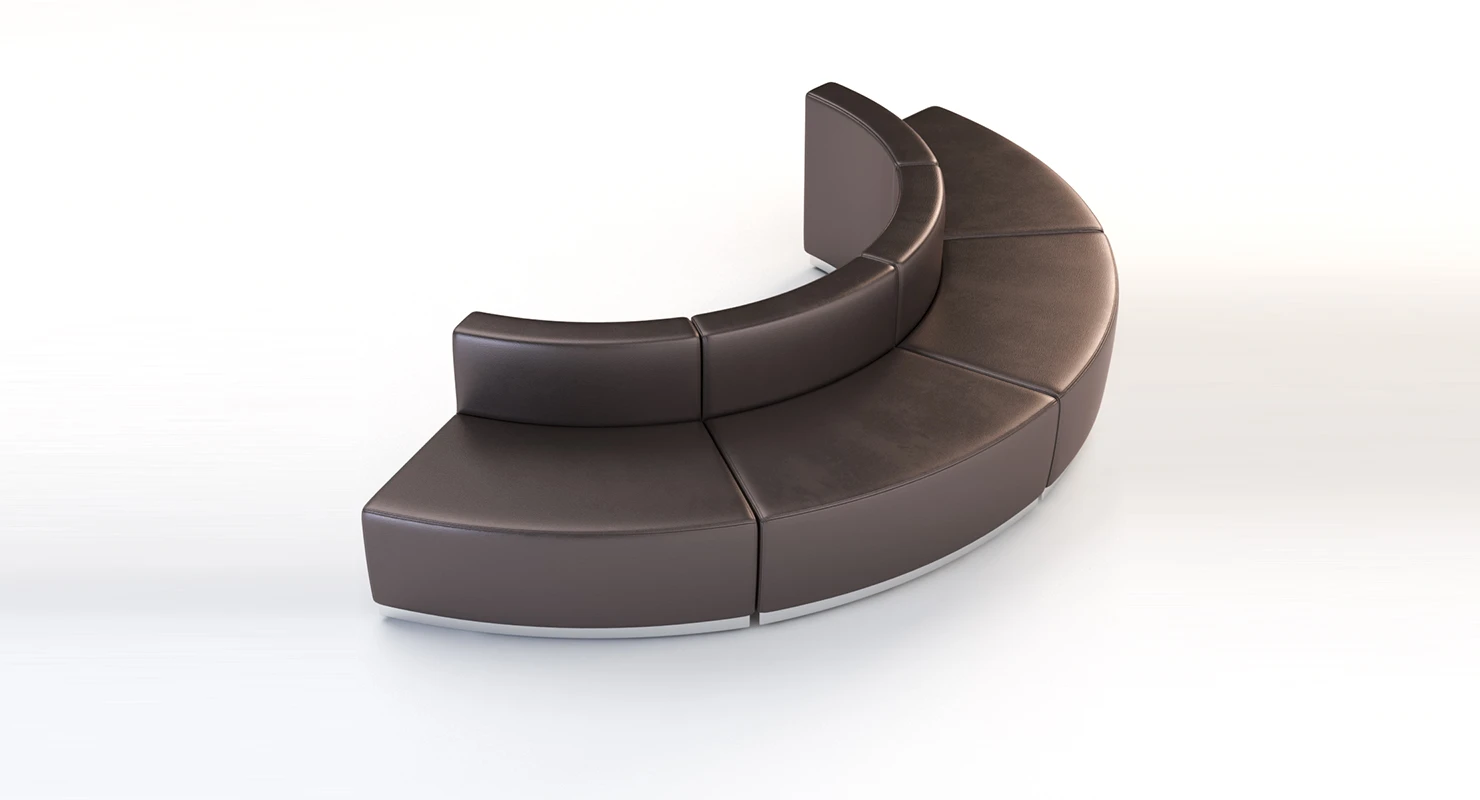 Krysten Sectional Four Module Convex Round Booth Sofa 3D Model_01