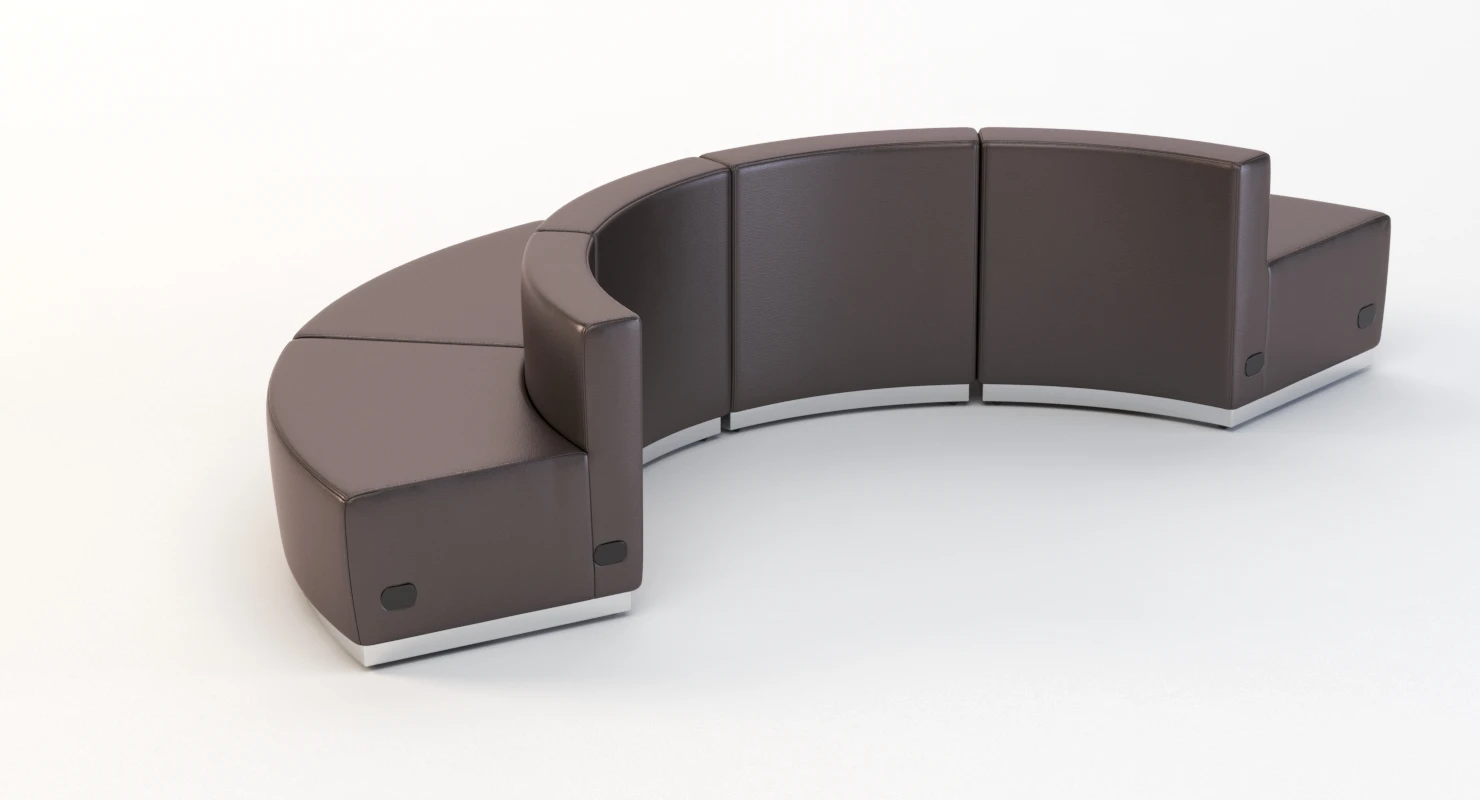 Krysten Sectional Four Module Convex Round Booth Sofa 3D Model_04