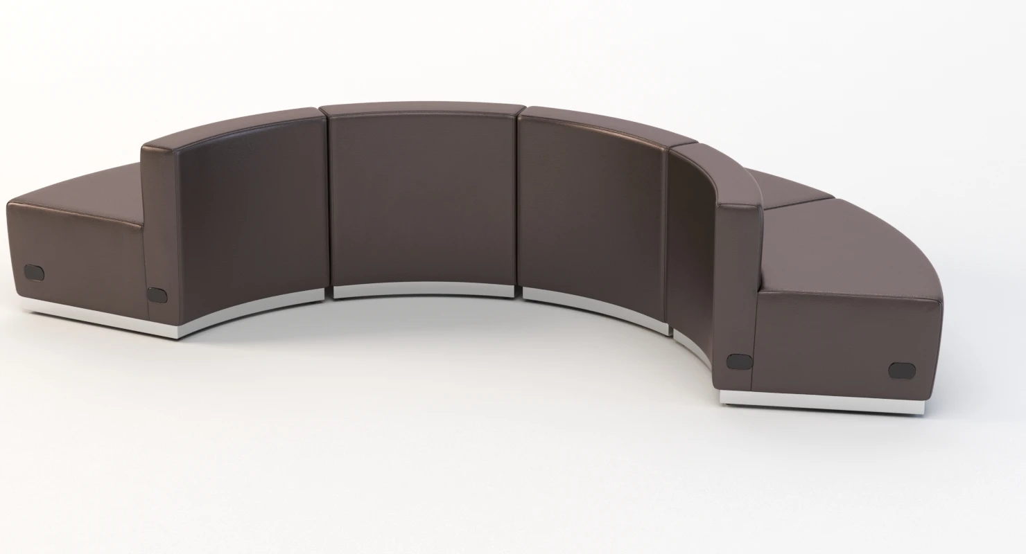 Krysten Sectional Four Module Convex Round Booth Sofa 3D Model_09